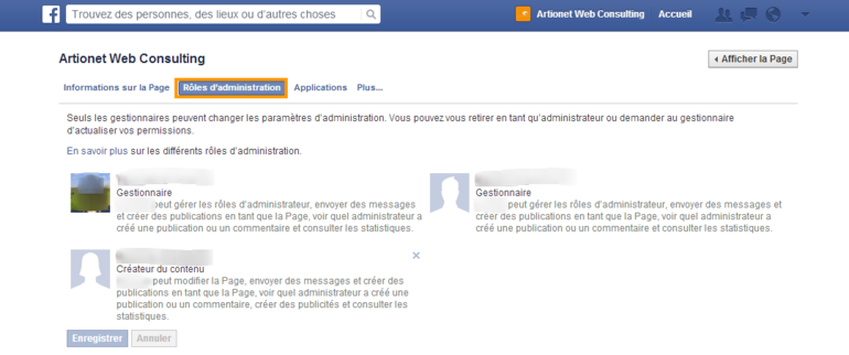 Administrateur page Facebook