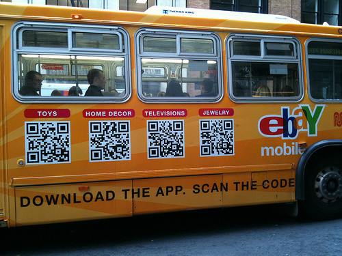 QR code sur un bus de New York