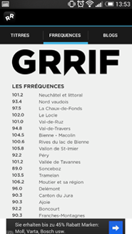 Onglet Fréquences - GRRIF