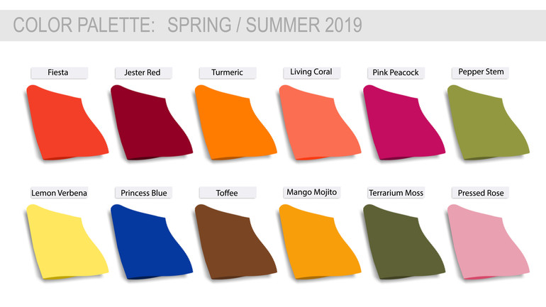 Couleurs tendances de l'été 2019