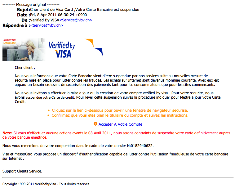 Phishing Visa