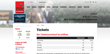   CSIO St Gall - Tickets
