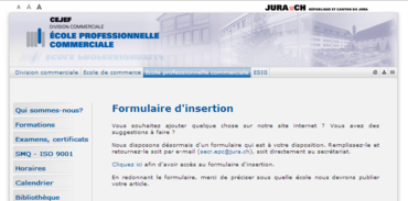 EPC-Jura - Formulaire d'insertion