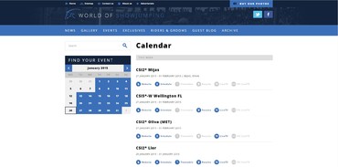 World Of Show Jumping - Calendar
