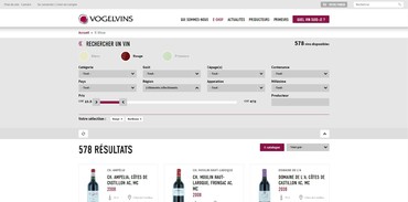 Vogel Vins - Recherche à facettes