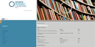 Sports Academy Lausanne - Publications
