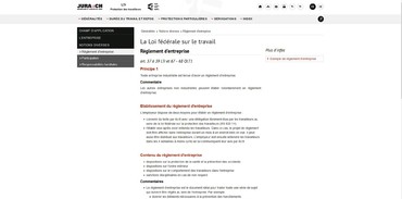 Loi sur le Travail - Règlement