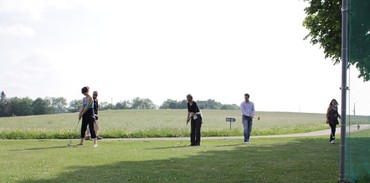 Sur le green du Swin Golf de La Caquerelle