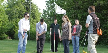 Sur le green du Swin Golf de La Caquerelle