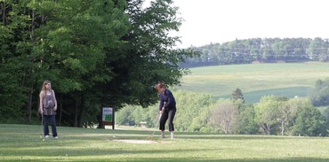 Sur le green du Swin Golf de La Caquerelle