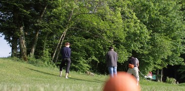Sur le green du Swin Golf de La Caquerelle