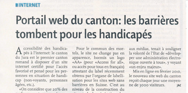 Portail web du canton : les barrières tombent pour les handicapés