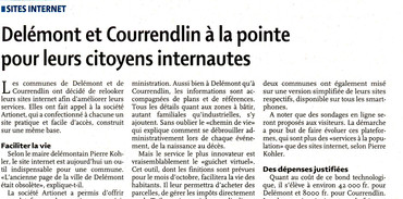 Delémont et Courrendlin à la pointe pour leurs citoyens internautes