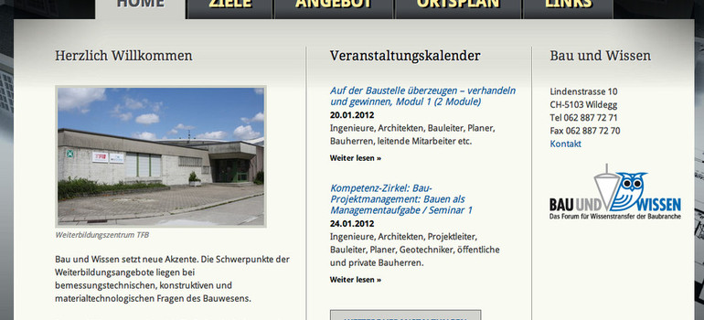 Bau und Wissen présente son nouveau site
