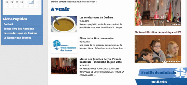 Un site pour l’unité pastorale des sources