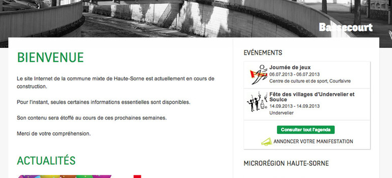 Nouveau site pour la commune de Haute-Sorne