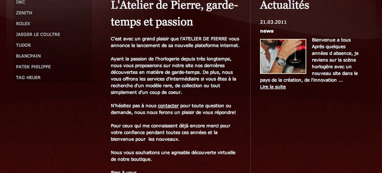 L'Atelier de Pierre, garde-temps et passion