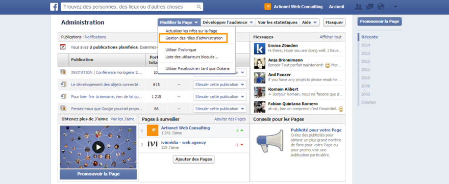 comment devenir admin d une page facebook